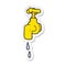 sticker of a cartoon dripping faucet