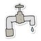 sticker of a cartoon dripping faucet