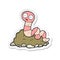 sticker of a cartoon earthworm