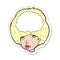 sticker of a cartoon empty headed woman