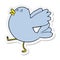 sticker of a cartoon flapping bird