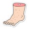 sticker of a cartoon foot