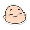 sticker of a cartoon happy bald man