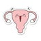 sticker of a cartoon happy uterus
