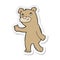 sticker of a cartoon happy waving bear