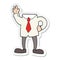 sticker of a cartoon headless businessman