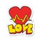 sticker of a cartoon heart rate pulse love symbol