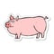 sticker of a cartoon huge pig