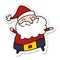 sticker cartoon of a jolly father christmas