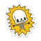 sticker cartoon kawaii electrocuted skeleton