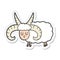 sticker of a cartoon long horned ram