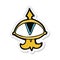 Sticker of a cartoon mystic eye symbol