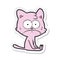 sticker of a cartoon nervous cat