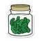 sticker of a cartoon pickled gherkins