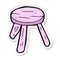 sticker of a cartoon pink stool