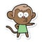 sticker of a cartoon pointing monkey