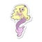 sticker of a cartoon pretty mermaid