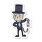 sticker of a cartoon rich cat