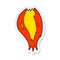 sticker of a cartoon rocket ship flames