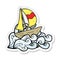 sticker of a cartoon sail ship