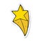 sticker of a cartoon shooting star