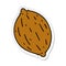 sticker cartoon of a single walnut