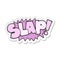 sticker of a cartoon slap symbol