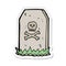 sticker of a cartoon spooky grave