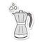 sticker of a cartoon stovetop espresso maker