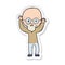 sticker of a cartoon stressed bald man