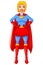 Sticker Cartoon Superhero Woman Character Red Blue Suit