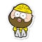 sticker of a cartoon surprised bearded man