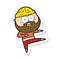 sticker of a cartoon surprised bearded man dancing