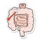 sticker of a cartoon unhealthy intestines