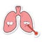 sticker of a cartoon unhealthy lungs