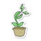 sticker of a cartoon venus fly trap