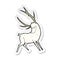 sticker of a cartoon white stag