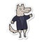 sticker of a cartoon wolf businessman