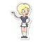 sticker of a cartoon woman in maid costume