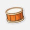 Sticker of classic wooden drum