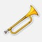 Sticker of classical music wind instrument trumpet