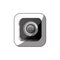 sticker color square button with realistic analog camera lens