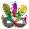 Sticker colored festive carnival mask icon design