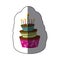 sticker colorful cake three floors with candles