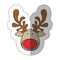 sticker colorful cartoon funny face reindeer animal