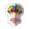 sticker colorful group balloons with happy fathers day letters