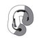 sticker colorful headphones communication icon