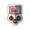 sticker colorful tablet database server icon stock
