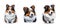 Sticker comic dogs funny illustration. Cartoon dog set isolated on white background. Generative AI