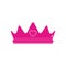 Sticker crown in the style of Barbie. Pink color. Flat illustration isolated on white background.